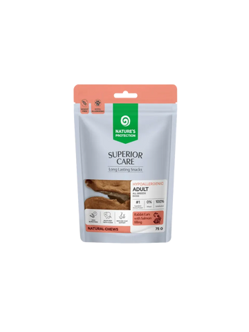Nature’s Protection Kaninører med Laksefyld til Hunde – 75 g