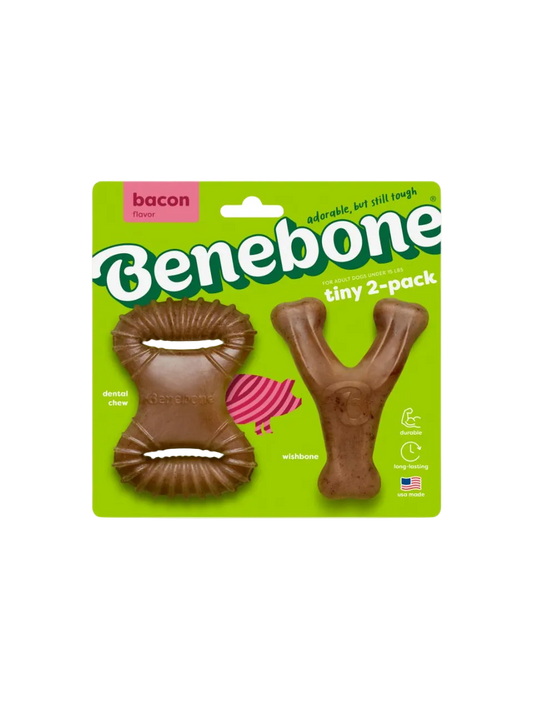 Benebone 2-Pack Dental Chew & Wishbone Bacon – Tyggelegetøj til hunde