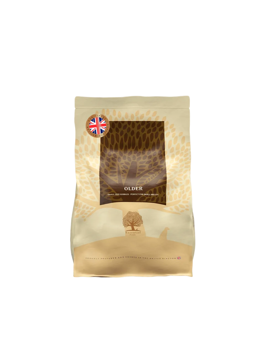 Essential Heritage Older Kornfrit Tørfoder med Kylling, And, Laks & Ørred til Små Seniorhunde – 2,5 kg