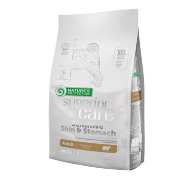 Nature's Protection Sensitive Skin &amp; Stomach Adult Small Breed, LAMB - SMALL kibbles 