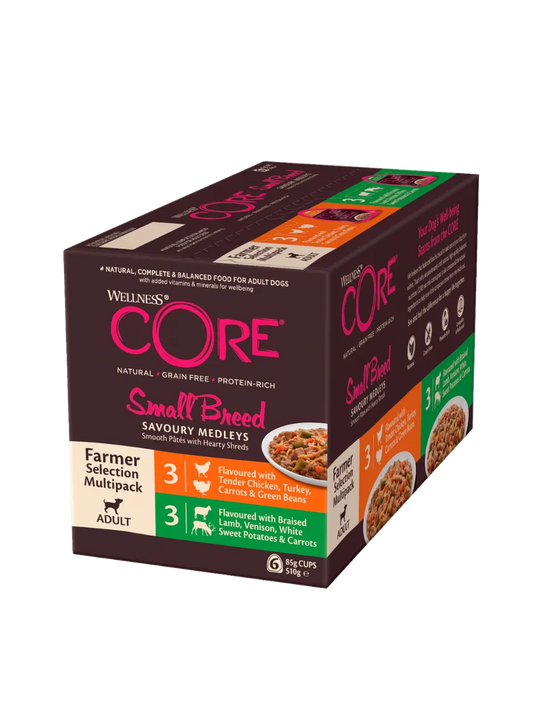 6 x CORE Savoury Medleys Small breed - Multipakke Kylling & Lam