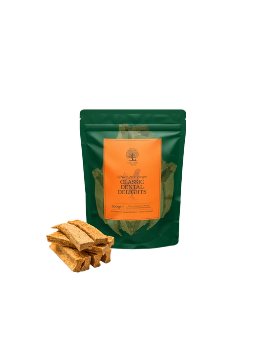 Essential Foods Classic Dental Delights Kornfri Tyggeben med Kylling, Kalkun & Oksekød til Hunde