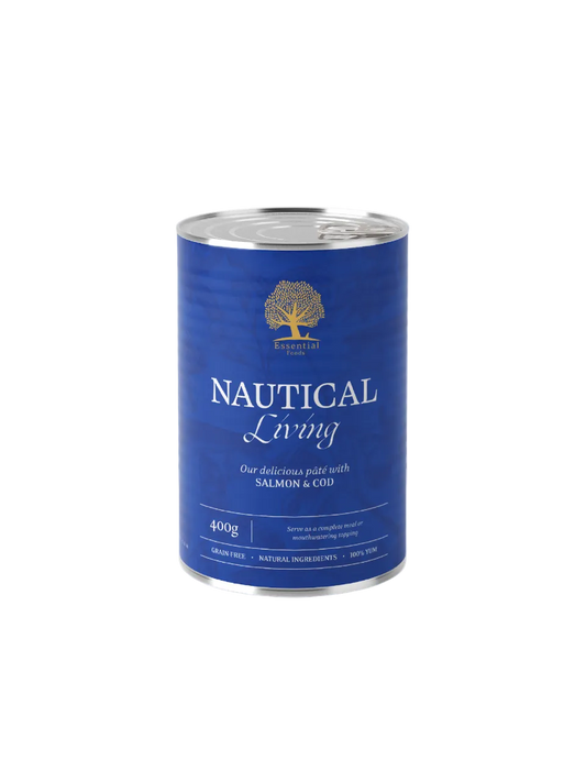 Essential Foods Nautical Living Paté Vådfoder med Laks & Torsk til Hunde – 400 g