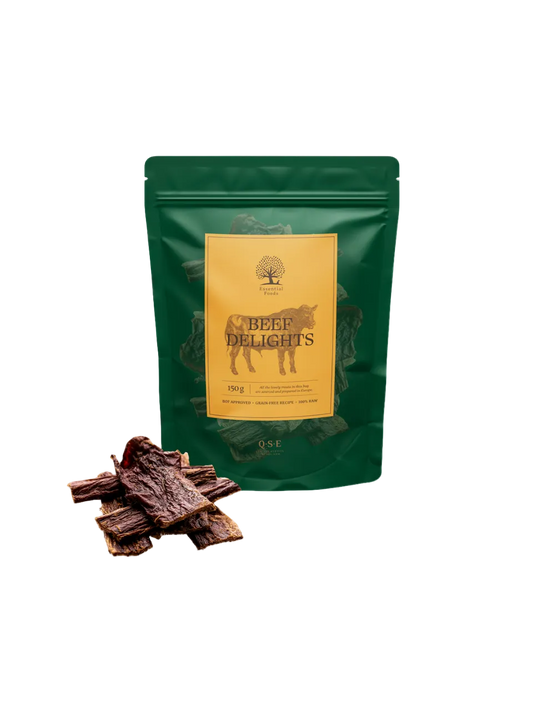 Essential Foods Finest Beef Delights Hundegodbidder med Oksekød – 10 stk.