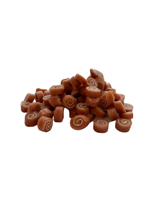 Woolf WildDod Twisties – Bløde Tyggegodbidder med Gås & Torsk – 100 g