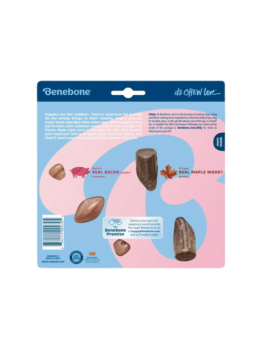 Benebone Puppy 2-Pack Maplestick & Zaggler Bacon – Tyggelegetøj til hvalpe