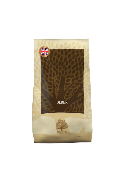 Essential Heritage Older Kornfrit Tørfoder med Kylling, And, Laks & Ørred til Store Seniorhunde – 10 kg