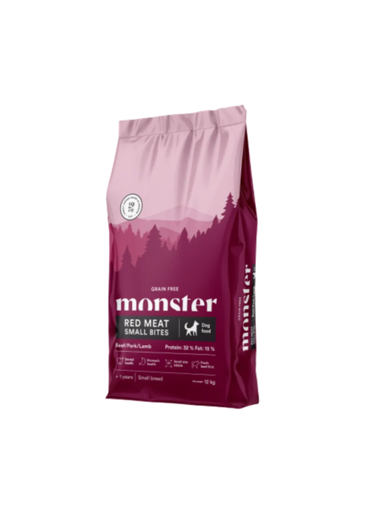 Monster Kornfri Voksen Red Meat Small Bites Oksekød, Svinekød & Lam