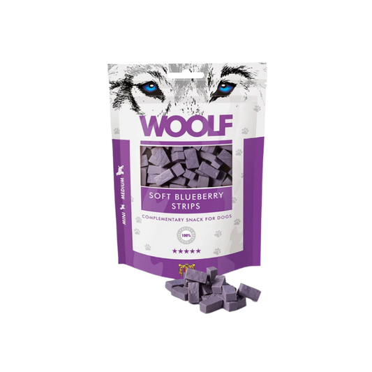 Woolf Soft Strips Hundegodbidder med Blåbær