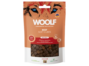 Woolf Soft Cubes Hundegodbidder med Bøf
