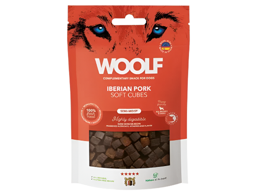 Woolf Soft Cubes Hundegodbidder med Iberisk Gris