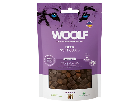 Woolf Soft Cubes Hundegodbidder med Hjort