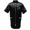 CBK grooming gown, Black satin model with bling