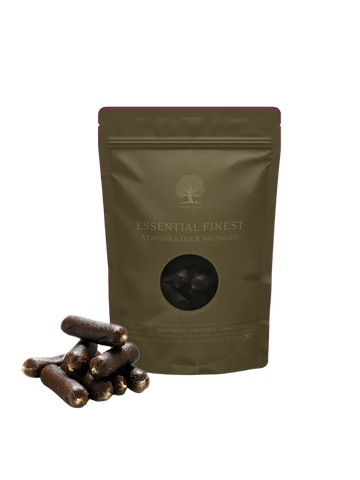 Essential Foods Finest Vildt & And Pølser Hundegodbidder – 8 stk.