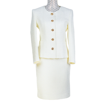 CBK Suits New Tweed Look Blazer Off White
