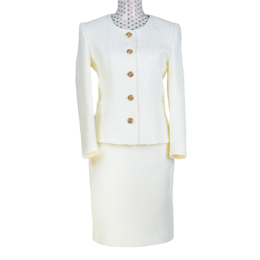CBK Suits New Tweed Look Blazer Off White