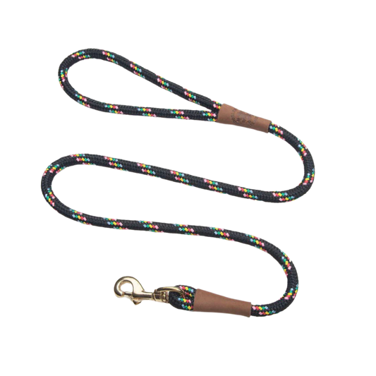 Mendota Hundeline Black Confetti 1,8m Lang & 13mm Tyk