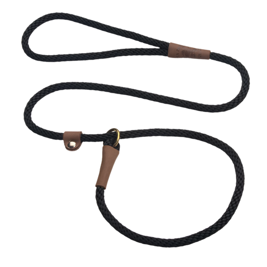 Mendota Retrieverline Black 1,8m Lang & 9mm Tyk