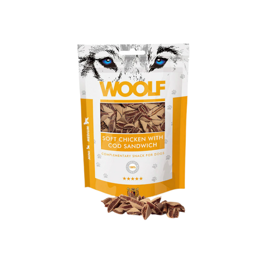 Woolf Soft Sandwich Hundegodbidder med Kylling & Torsk