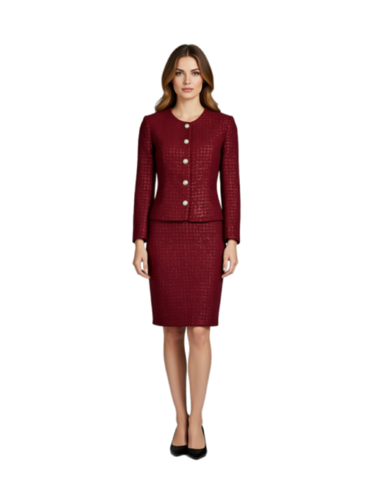 CBK Suits Nouveau Suit Tweed Sparkle Bordeaux