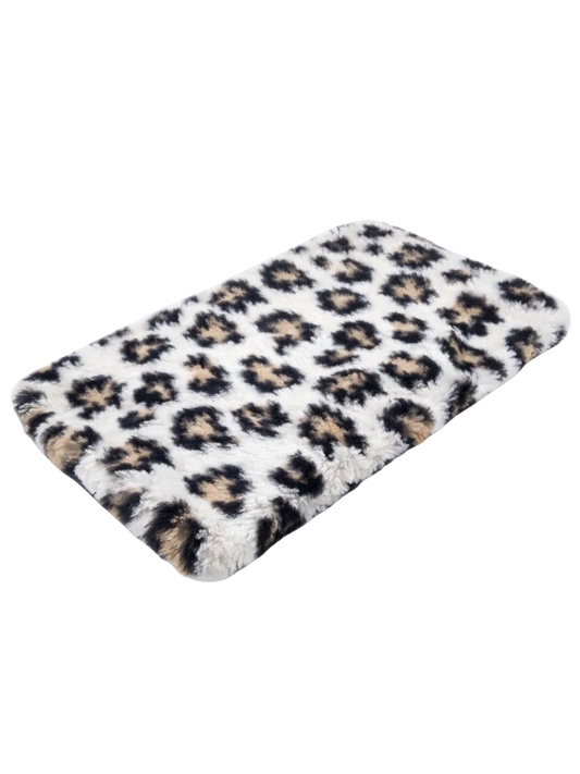 Kratigt Vetbed 100 x 150 cm - Hvid Leopard