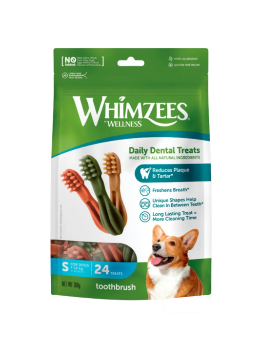 Whimzees Tandbørste Vegetarisk Tyggeben til Hunde – Flere Varianter