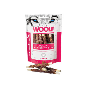 Woolf Rawhide Twister Tyggeben med And til Hunde