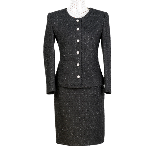 CBK Suits New Tweed Look Nederdel Black