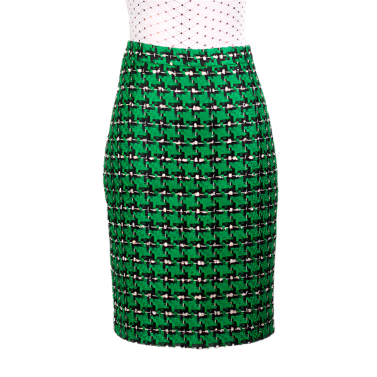 CBK Suits Tweed Look Nederdel Green Ekose Pattern