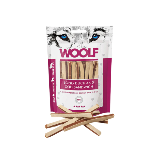 Woolf Long Duck Sandwich Hundegodbidder med And & Torsk