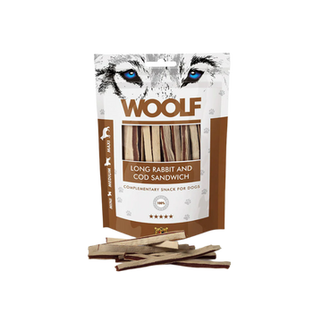Woolf Long Sandwich Hundegodbidder med Kanin & Torsk