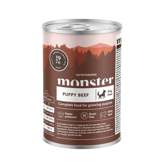 Monster Vådfoder Hvalp Bøf 400g