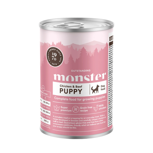 Monster Vådfoder Hvalp Kylling 400g