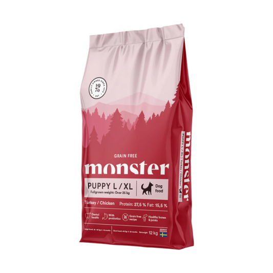 Monster Kornfri Hvalp L/XL med Kalkun & Kylling