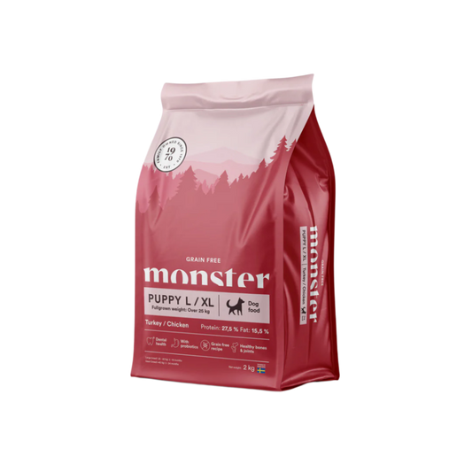 Monster Kornfri Hvalp L/XL med Kalkun & Kylling