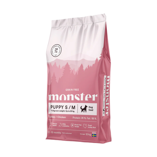 Monster Kornfri Hvalp med Kalkun & Kylling
