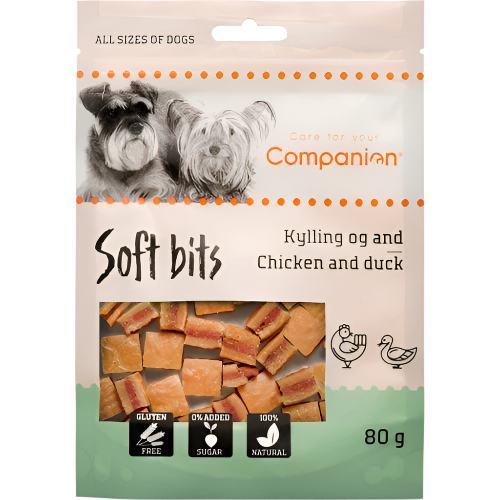 Companion Soft Bites Hundegodbidder med Kylling & And