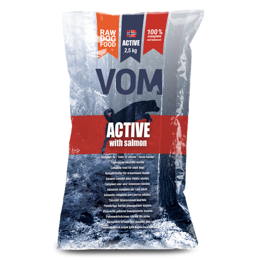 VOM & Hundemat Active Fuldfoder Kødboller med Laks til Hunde – 2,5 kg