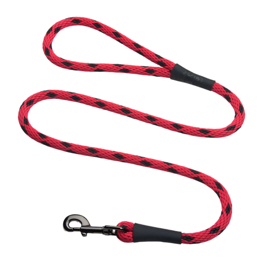 Mendota Hundeline Black Ice Red 1,8m Lang & 13mm Tyk