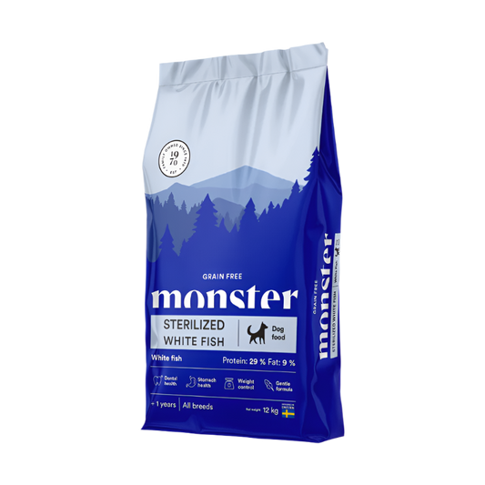 Monster Kornfri Sterilized Hvid Fisk