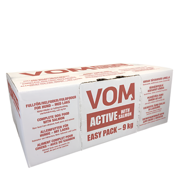 VOM & Hundemat Easy Pack Active Fuldfoder med Laks til Hunde – 9 kg