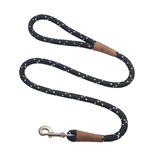 Mendota Hundeline Night-viz Black 1,8m Lang & 13mm Tyk
