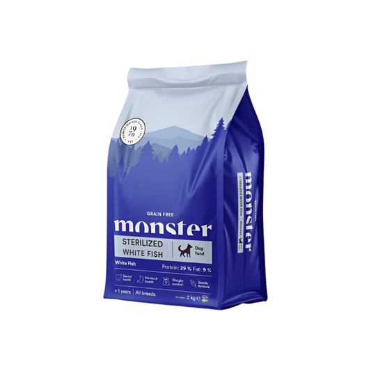 Monster Kornfri Sterilized Hvid Fisk