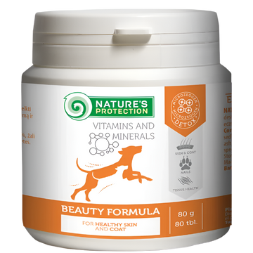 Nature’s Protection Beauty Formula Kosttilskud til Hunde – 80 Tabletter