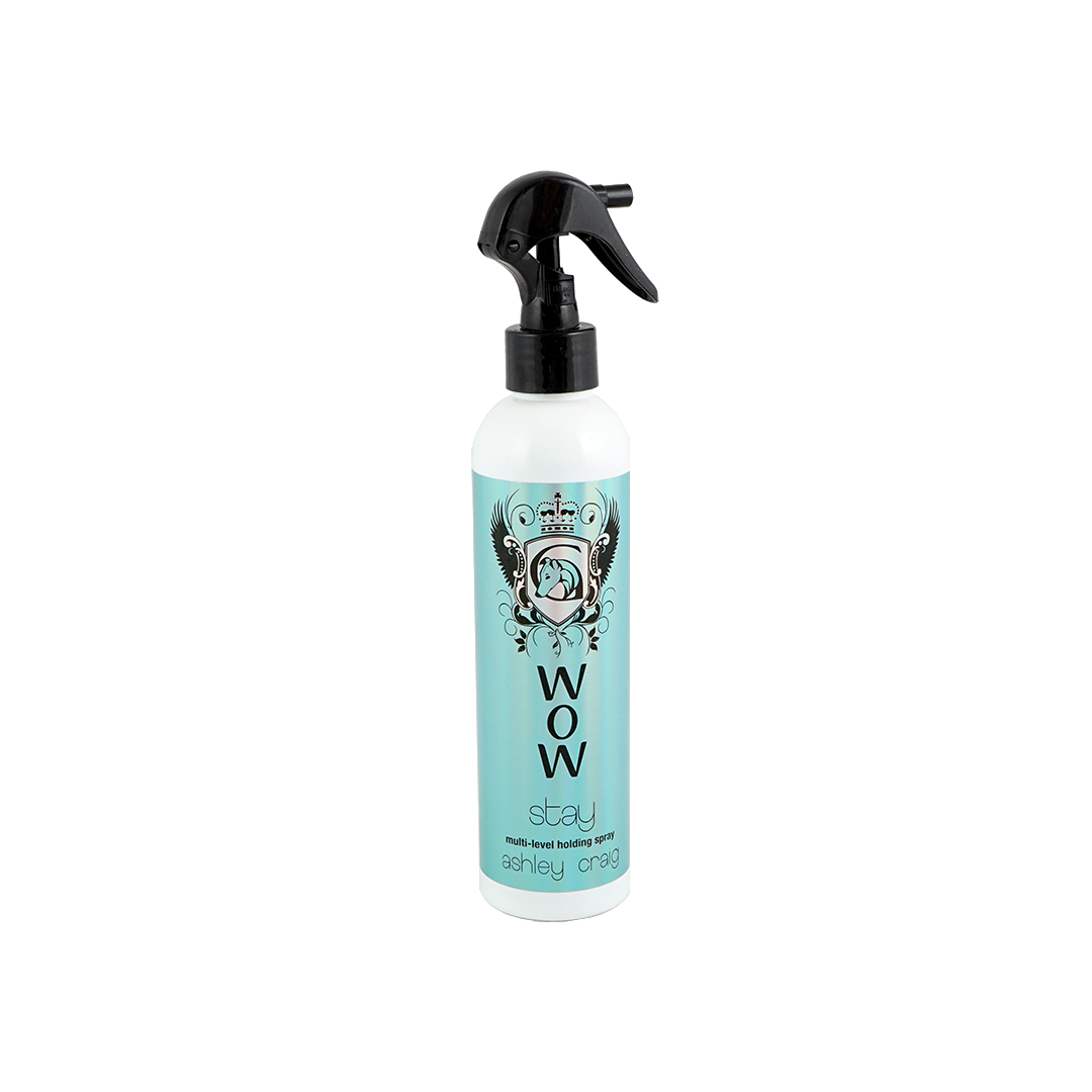 WOW Stay fra Ashley Craig 200 ml. Miljøvenlig hårlak, normalt hold. Fås hos GroomUs.