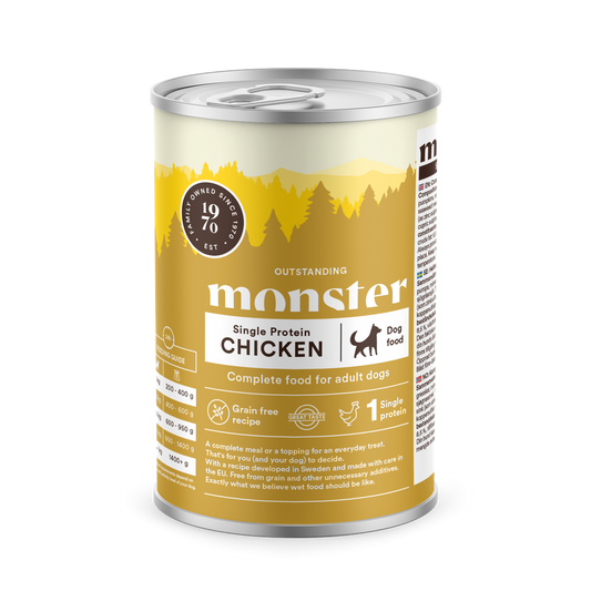 MONSTER vådfoder 400 gram Single Protein Chicken fra GroomUs